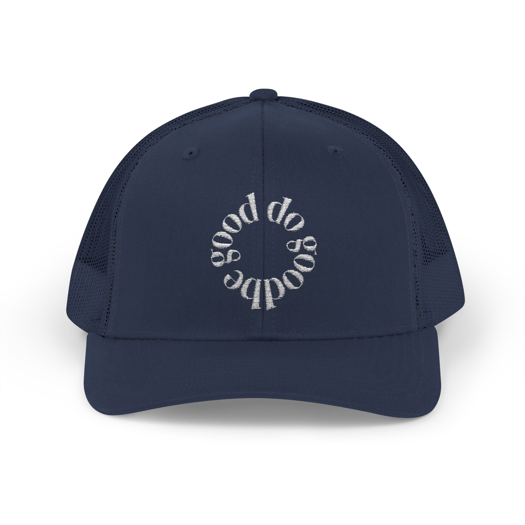 Trucker Cap — Circular 'Good Vibes' Rhinestone Logo Snapback