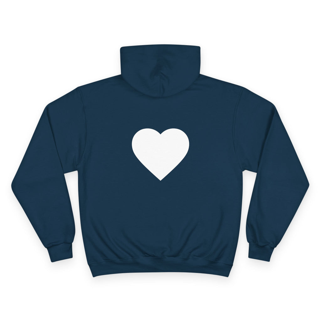 Champion Hoodie — 'Joy in the Chaos' Minimal Heart Graphic Hoodie
