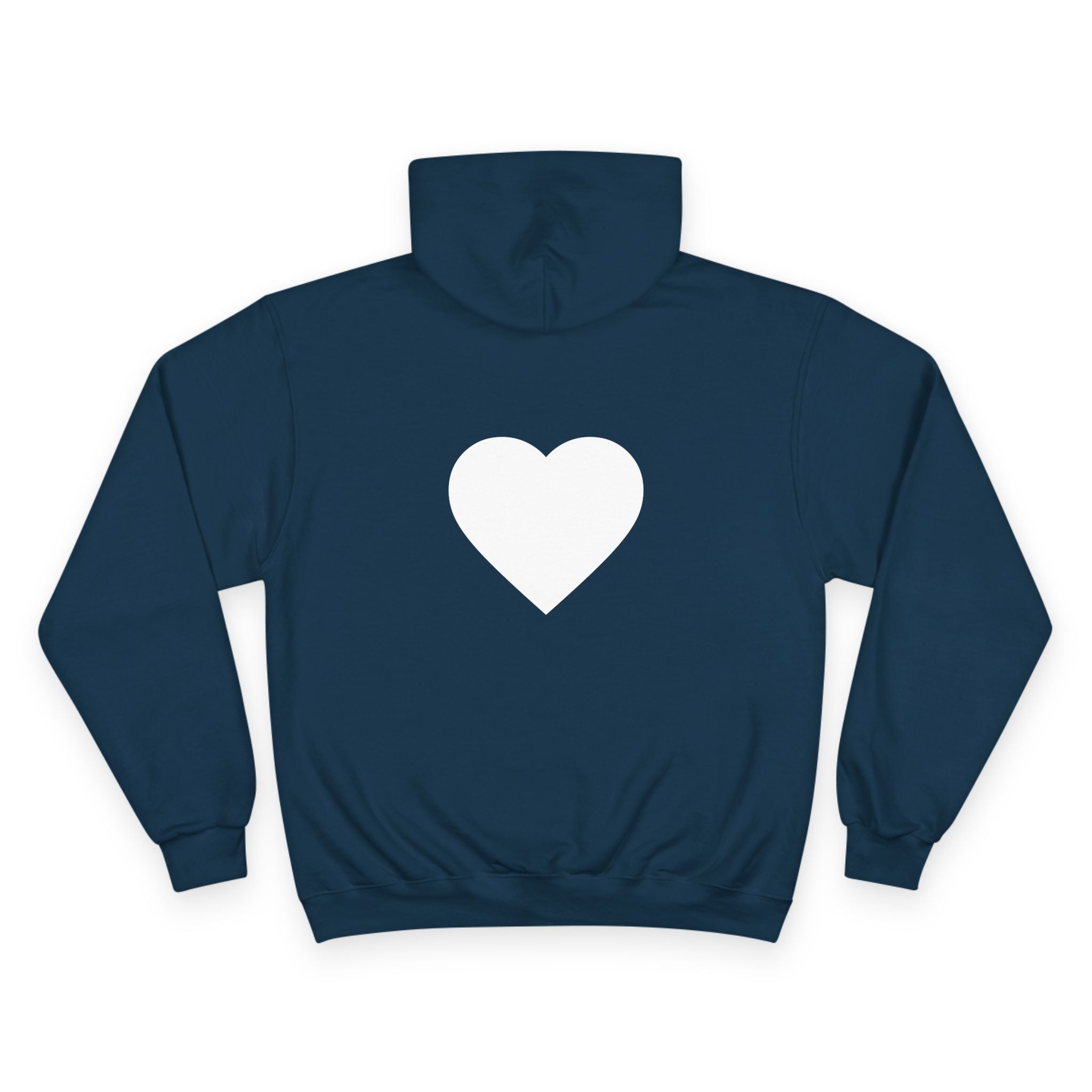 Champion Hoodie — 'Joy in the Chaos' Minimal Heart Graphic Hoodie