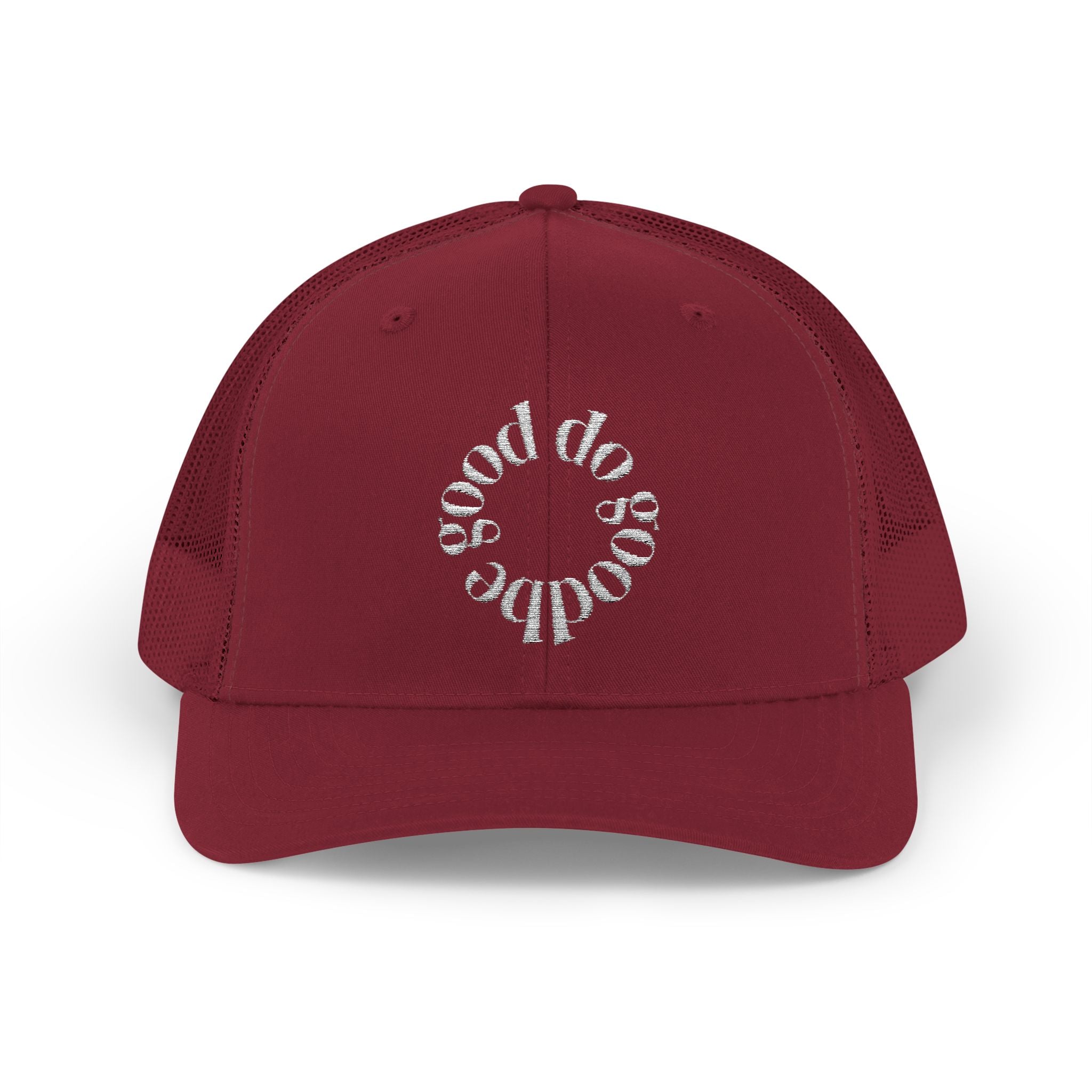 Trucker Cap — Circular 'Good Vibes' Rhinestone Logo Snapback
