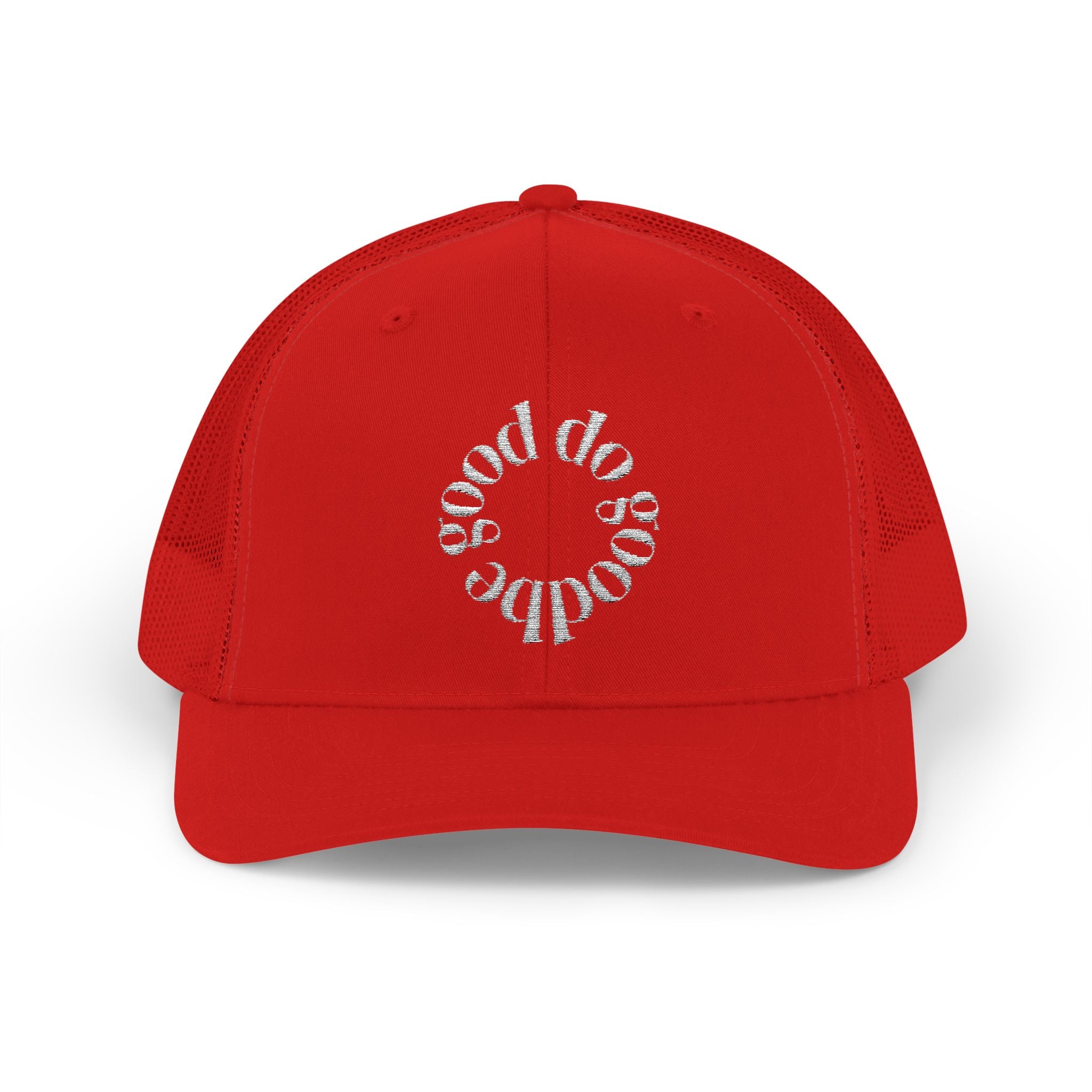 Trucker Cap — Circular 'Good Vibes' Rhinestone Logo Snapback